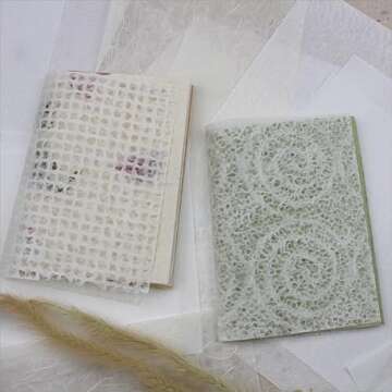 Diuhofart 20 Sheets Scrapbook Paper A5 Size Textured Papers, White Mulberry Art Paper Craft Materials for DIY Card Making, Collage, Decoupage, Junk Journaling Supplies