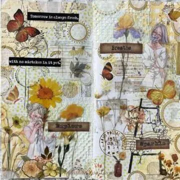 Diuhofart 20 Sheets Scrapbook Paper A5 Size Textured Papers, White Mulberry Art Paper Craft Materials for DIY Card Making, Collage, Decoupage, Junk Journaling Supplies