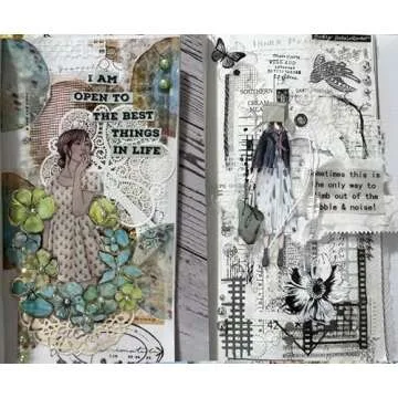 Diuhofart 20 Sheets Scrapbook Paper A5 Size Textured Papers, White Mulberry Art Paper Craft Materials for DIY Card Making, Collage, Decoupage, Junk Journaling Supplies