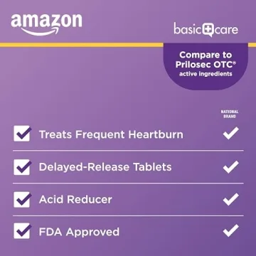 Amazon Basic Care Omeprazole 20 mg Delayed Release for Heartburn
