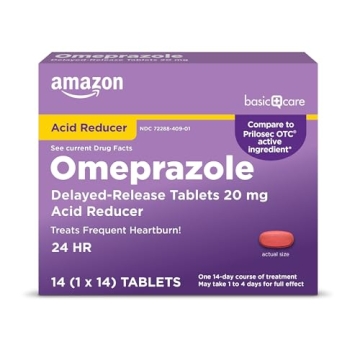 Amazon Basic Care Omeprazole 20 mg Delayed Release for Heartburn