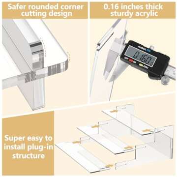 Acrylic Risers Display Stand, 3 Tier Cupcake Holder, Clear Perfume Organizer Stand, Display Shelf for Figures and Collection, Dessert Shelves for Party, Display Risers for Decoration and Organizer