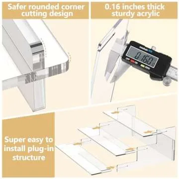 Acrylic Risers Display Stand, 3 Tier Cupcake Holder, Clear Perfume Organizer Stand, Display Shelf for Figures and Collection, Dessert Shelves for Party, Display Risers for Decoration and Organizer