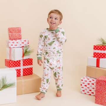 Owlivia Christmas Halloween Pajamas For Family, Organic Cotton Holiday Pajamas Matching Sets(2-Piece Toddlers, 4-5T, Christmas Tree)