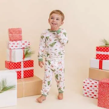 Owlivia Christmas Halloween Pajamas For Family, Organic Cotton Holiday Pajamas Matching Sets(2-Piece Toddlers, 4-5T, Christmas Tree)