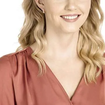 Swarovski Stone Women's Hoop Crystal Pierced Earrings with Gold-Tone Pavé in a Rose-Gold Tone Plated Setting