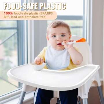 High Chair Tray Compatible with Stokke Tripp Trapp Chair with Smooth Surface and Strong Suction - Made from Food Safe Plastic (BPA BPS BPF Lead and Phthalate Free) - White