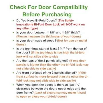 Safety Innovations Bi-fold Door Lock - Easy Installation & Safe Home