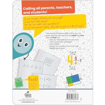Carson Dellosa Break It Down Grade 5-6 Advanced Fractions Reference Book, 5th & 6th Grade Math Guide...