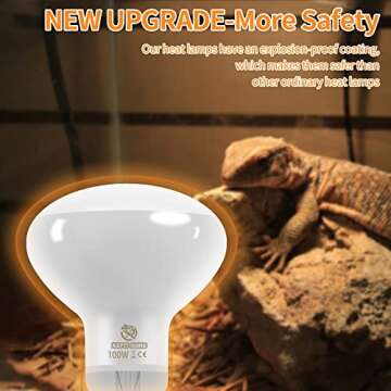 REPTI HOME New Upgrade Reptile Heat Lamp Bulb (3rd Gen No Broken), 75W 2 Pack Basking Spot Light for Reptiles & Amphibians,UVA Daylight Heat Bulb for Bearded Dragon, Turtle