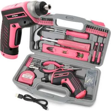 Pink Tool Kit with Electric Screwdriver - 35pc Set