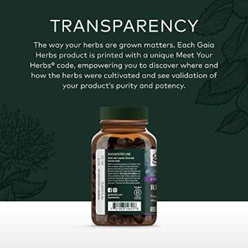 Gaia Herbs Rhodiola Rosea Vegan Capsules for Stress Support