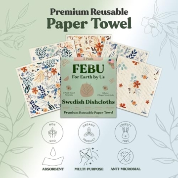 FEBU Swedish Dishcloths | Eco-Friendly, Reusable Cleaning Cloths