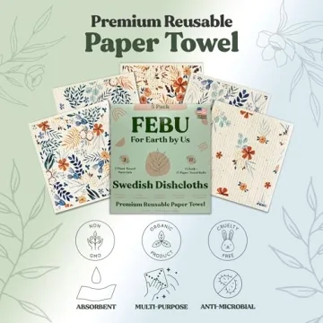FEBU Swedish Dishcloths | Eco-Friendly, Reusable Cleaning Cloths