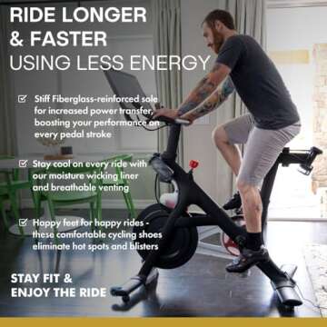 Tommaso Strada Mens Peloton Shoes with Pre-Installed Delta Cleats—Cycling Shoes for Mens—Cycling Shoes Delta Compatible—Indoor Cycling Shoes for Men—Cycling Road Bike Shoes—Spin Shoes Size US 13.5-14