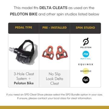 Tommaso Strada Mens Peloton Shoes with Pre-Installed Delta Cleats—Cycling Shoes for Mens—Cycling Shoes Delta Compatible—Indoor Cycling Shoes for Men—Cycling Road Bike Shoes—Spin Shoes Size US 13.5-14