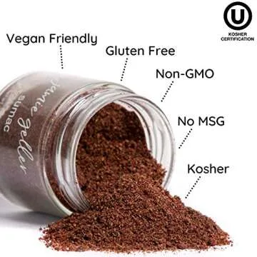 Jamie Geller Sumac Spice Seasoning | Fresh Ground Dried Red Berries (3.5 oz Glass Jar, 100g) OU KOSH...