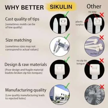 400-Pack Zip Ties Assorted Sizes for Home & DIY Projects