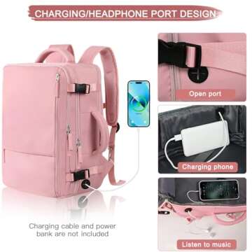 Hanples 40L Travel Backpack for Men and Women - TSA Approved