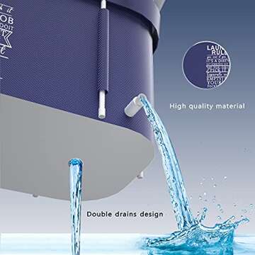 Kiseely Portable Foldable bathtub for Adult, Large Family Soaking Bathtub for SPA, Efficiently Maintaining Hot & Cold Temperature Bathtub 47.3X21.7X19.7inch (Blue Style)