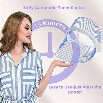 L E D Face Mask Light Therapy, 7 Colors Therapy Mask, Red & Blue for Face, Skin Care, Portable Rechargeable