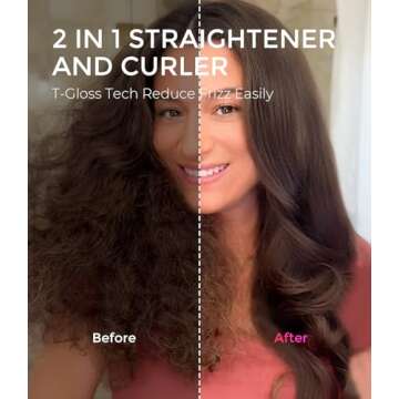 TYMO Thermal Brush Heated Round Brush - STYLUX Blowout Brush with Flexi-Fit Tech for Hair Straightening, Curling Brush Styler Tools, Straightener and Curler 2 in 1, Dual Voltage, Quick & Easy, Pink