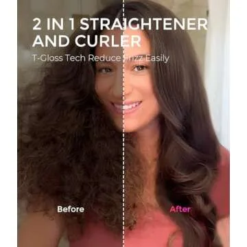 TYMO Thermal Brush Heated Round Brush - STYLUX Blowout Brush with Flexi-Fit Tech for Hair Straightening, Curling Brush Styler Tools, Straightener and Curler 2 in 1, Dual Voltage, Quick & Easy, Pink