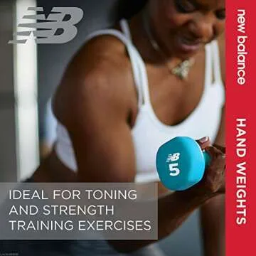 New Balance Dumbbells Hand Weights (Single) - Neoprene Exercise & Fitness Dumbbell for Home Gym Equipment Workouts Strength Training Free Weights for Women, Men (5 Pound Blue), 5lb
