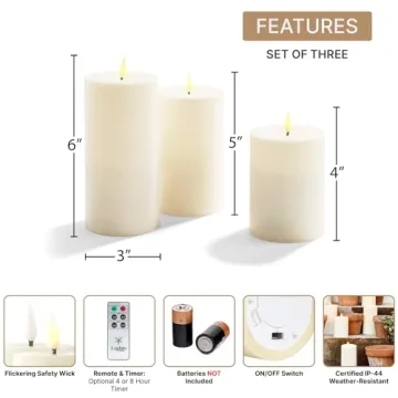 Outdoor Flameless Candles Set for Elegant Entertaining