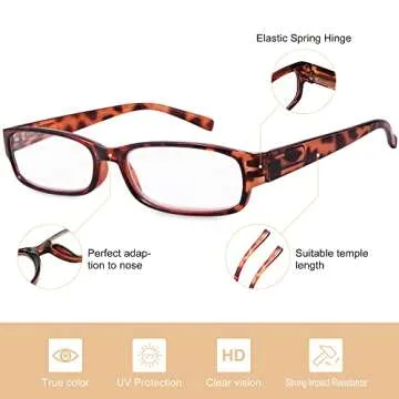 EYEGUARD Readers 4 Pack of Thin and Elegant Womens Reading Glasses with Beautiful Patterns for Ladies 1.25