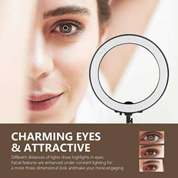 Neewer Upgraded 18-inch Outer Dimmable SMD LED Ring Light with 79-inch Stand, Bluetooth Receiver, Rotatable Phone Holder for Smartphone/Camera Make up YouTube Video Shooting (EU/US Plug, Bag Included)