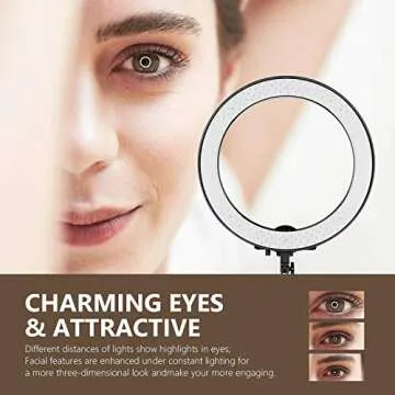 Neewer 18" Dimmable LED Ring Light with Stand & Accessories