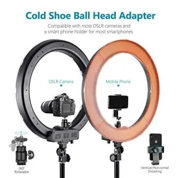 Neewer 18" Dimmable LED Ring Light with Stand & Accessories