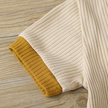 Unisex Toddler Baby Boy Girl Summer Clothes Short Sleeve T-Shirt Tops+Short Pants Ribbed Two Piece Solid Outfit Set (F-Apricot, 3-4T)