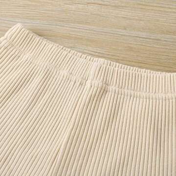 Unisex Toddler Baby Boy Girl Summer Clothes Short Sleeve T-Shirt Tops+Short Pants Ribbed Two Piece Solid Outfit Set (F-Apricot, 3-4T)