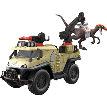 Jurassic World Capture & Crush Truck Playset with Velociraptor