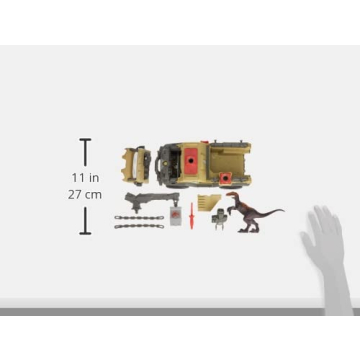 Jurassic World Capture & Crush Truck Playset with Velociraptor