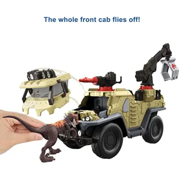 Jurassic World Capture & Crush Truck Playset with Velociraptor
