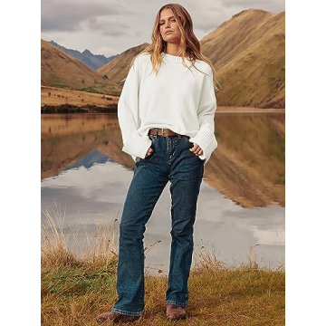 LOGENE Women's Oversized Sweater Soft Fuzzy Knit Pullover