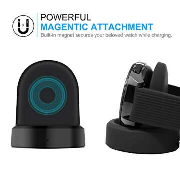 Charger Compatible with Samsung Galaxy Watch 42mm/46mm, Upgraded Charging Cradle Dock for Galaxy Watch SM-R800/R810/R815 Smart Watch Charger (Not for Active), Black