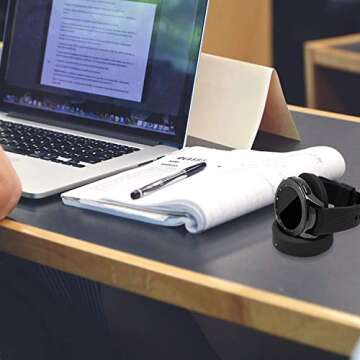 Charger Compatible with Samsung Galaxy Watch 42mm/46mm, Upgraded Charging Cradle Dock for Galaxy Watch SM-R800/R810/R815 Smart Watch Charger (Not for Active), Black