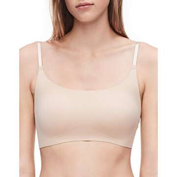 Calvin Klein Women's Invisibles Adjustable Strap Bralette - Bare - M