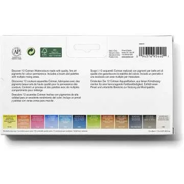 Winsor & Newton 12 Color Watercolor Set with Brush