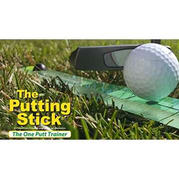 TPK Golf Training Aids - The Putting Stick Pro - Putting Training Aid for Golf Putting Practice with Eyeline Putting Mirror - Endorsed by Golf Instructors & Used by Tour Pros Worldwide