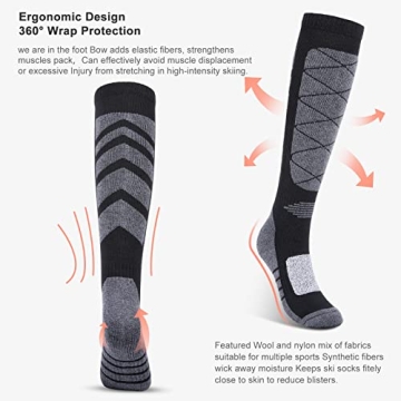 Kuyou Ski Socks: Thermal Knee High Warm Winter Gear