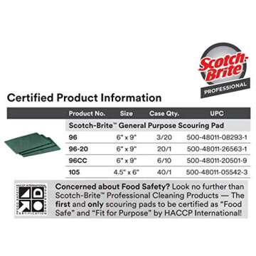 Scotch-Brite 105 Scouring Pads - Fast & Durable Cleaning