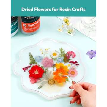 Resiners 100Pcs Dried Pressed Flowers for Craft Resin, Retro Style Real Pressed Flowers Dry Leaves Kit for Art Crafts Resin Jewelry Making Scrapbook Supplies Card Making Soap Candle DIY