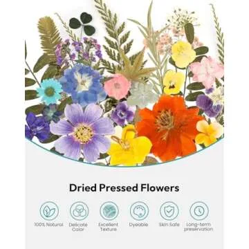 Resiners 100Pcs Dried Pressed Flowers for Crafting Projects