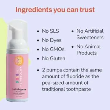 autobrush Kids Bubblegum Foaming Toothpaste for Toddlers