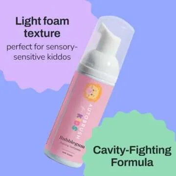 autobrush Kids Bubblegum Foaming Toothpaste for Toddlers